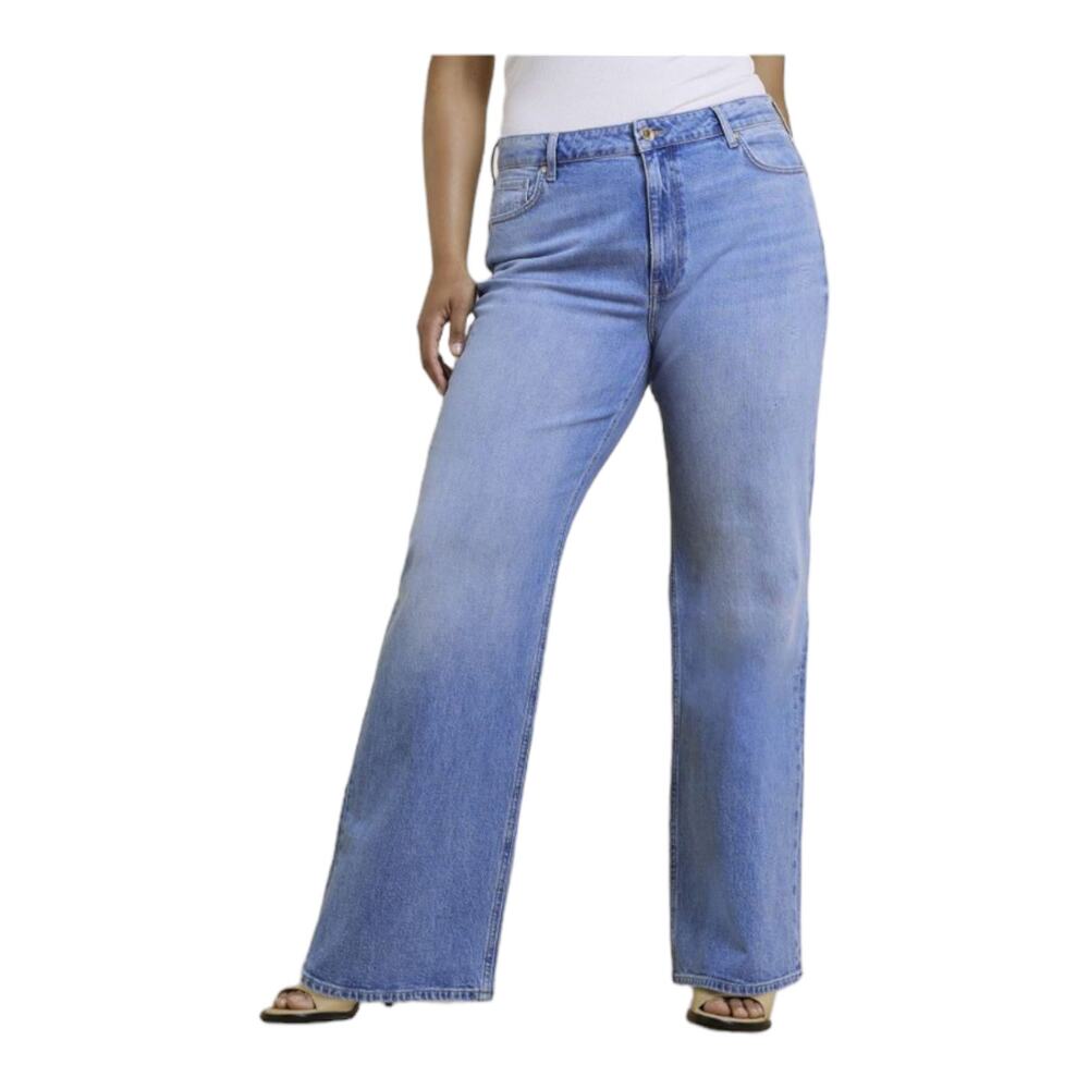 River Island Jeans straight leg denim light blue size 18